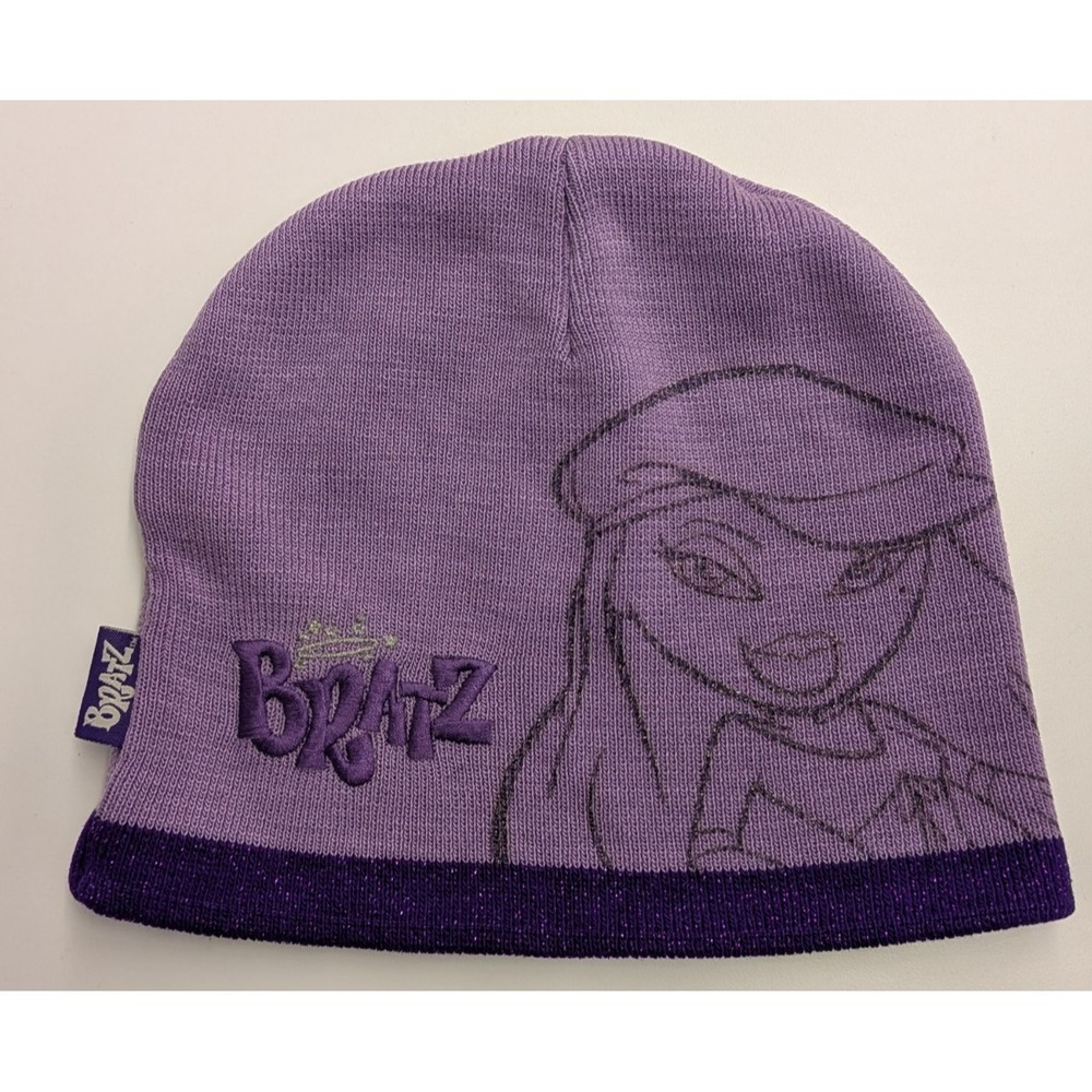 Vintage‎ Y2k Purple Bratz Knit Embroidered Beanie